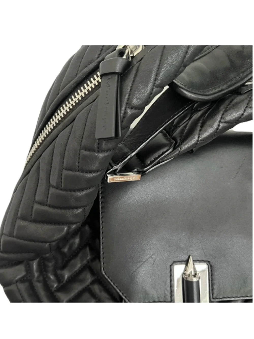 Mackage Black Quilted Leather ‘Dara’ Oversized Moto Hobo Bag